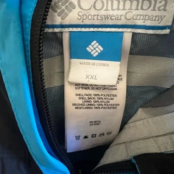 Columbia Men's Blue and Black Raincoat - Picture 3 of 4